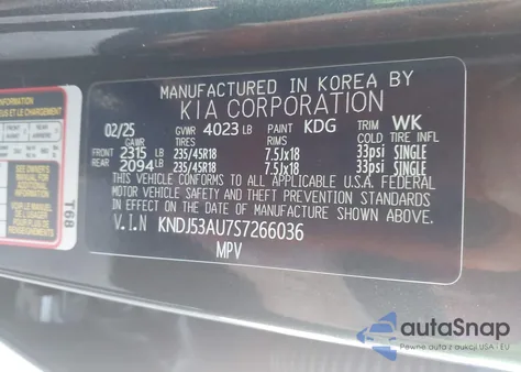 2025 Kia Soul Gt-Line из США, поврежденный, VIN KNDJ53AU7S7266036